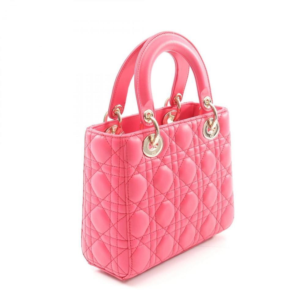 Dior Lady Cannage Handbag Leather Pink - Picture 2 of 5